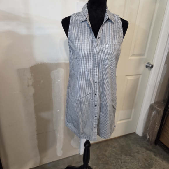 Abercrombie & Fitch Dresses & Skirts - Abercrombie & Fitch Shirt Dress SMALL Mini Black White Checkered Sleeveless